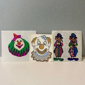Vintage 1980s Clown Stickers Illuminations Animal Parade Russ Funzies